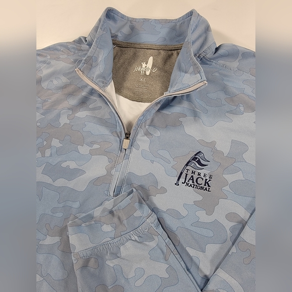 Johnnie-O 1/4 Zip Titan Pullover Blue Camo Performance Three Jack National Golf - Picture 1 of 12